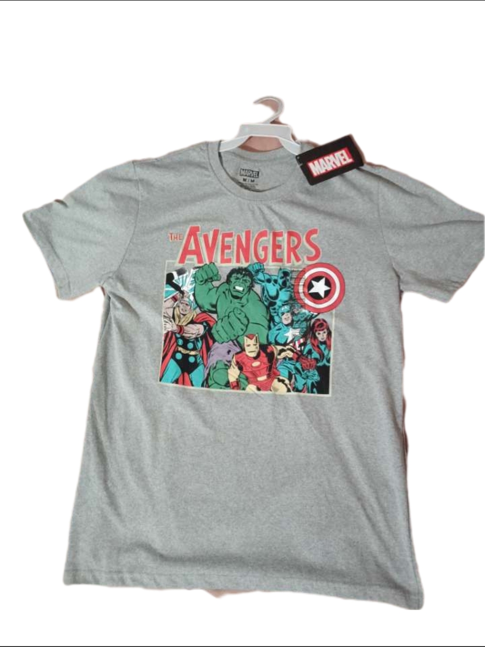 Marvel Avengers Graphic Tee in Gray with Multicolor Print